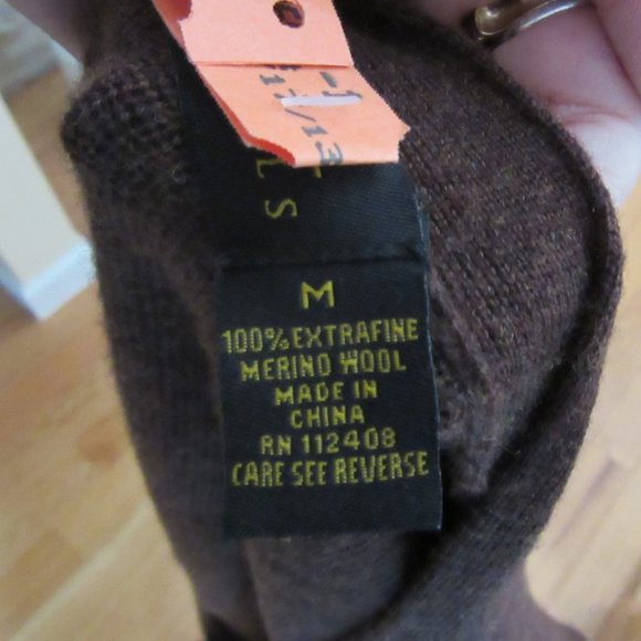 Eldon HIlls Men's Brown X-Fine Merino Wool Long Sleeve Cardigan in Sz M - Picture 6 of 6